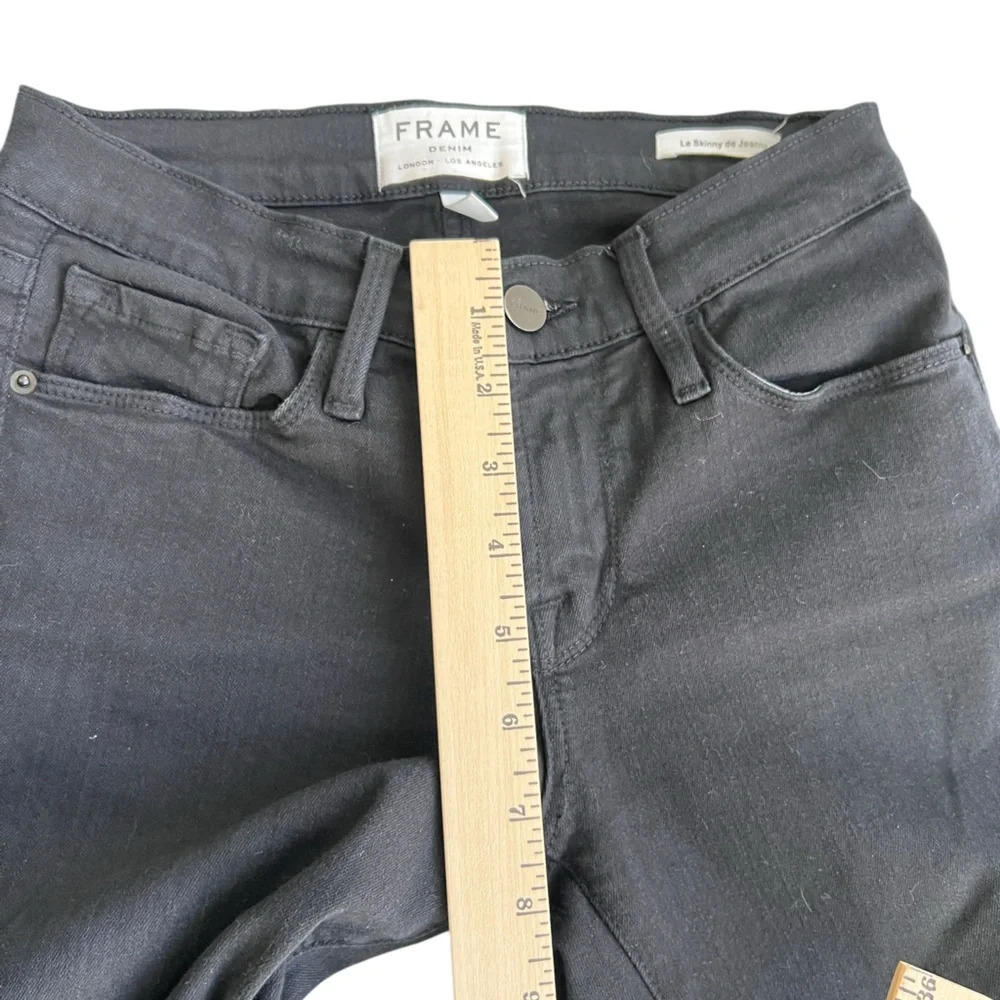 FRAME Black  DENIM LE SKINNY DE JEANNE Jeans Size 24 - Picture 7 of 9